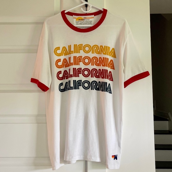 Aviator Nation California Repeat Crew Ringer Tee ~ Size XXL ~ (Rare) Unisex - Picture 1 of 8